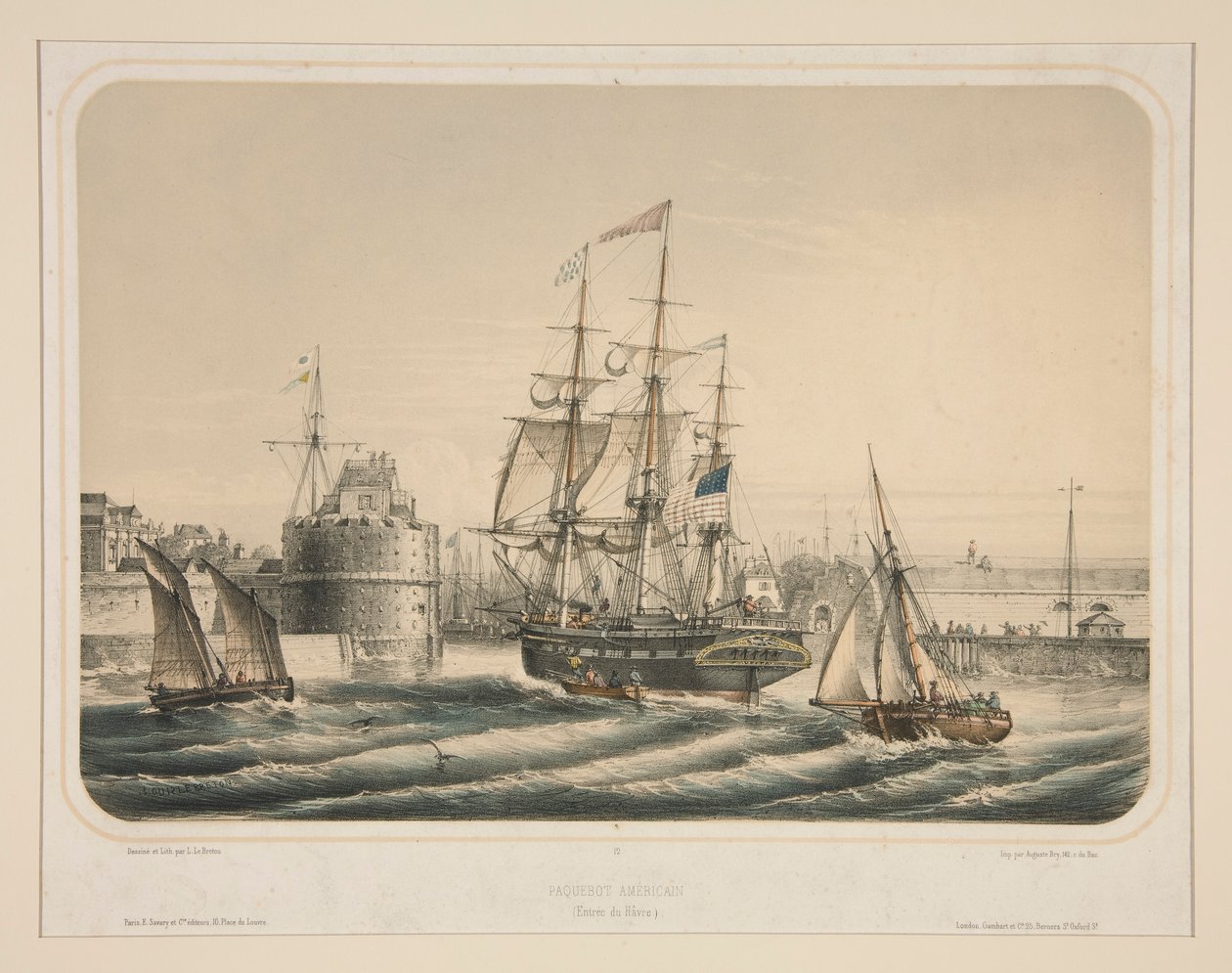 Amerikai vonalhajó (Entre du Havre) alkotó: Louis Le Breton