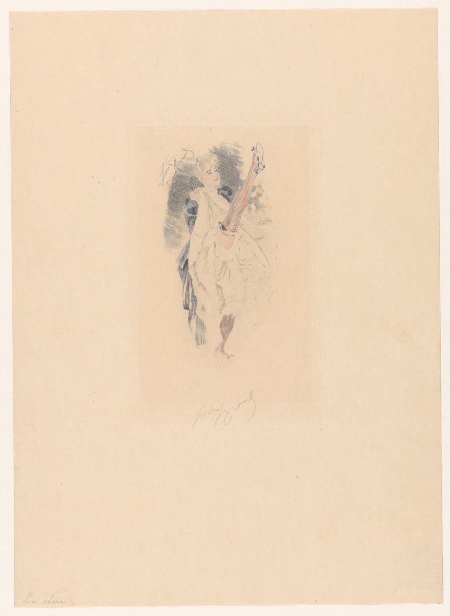 Kánkán táncos felemelt lábbal La sorozat (cím az objektumon) alkotó: Louis Legrand (signed by artist)