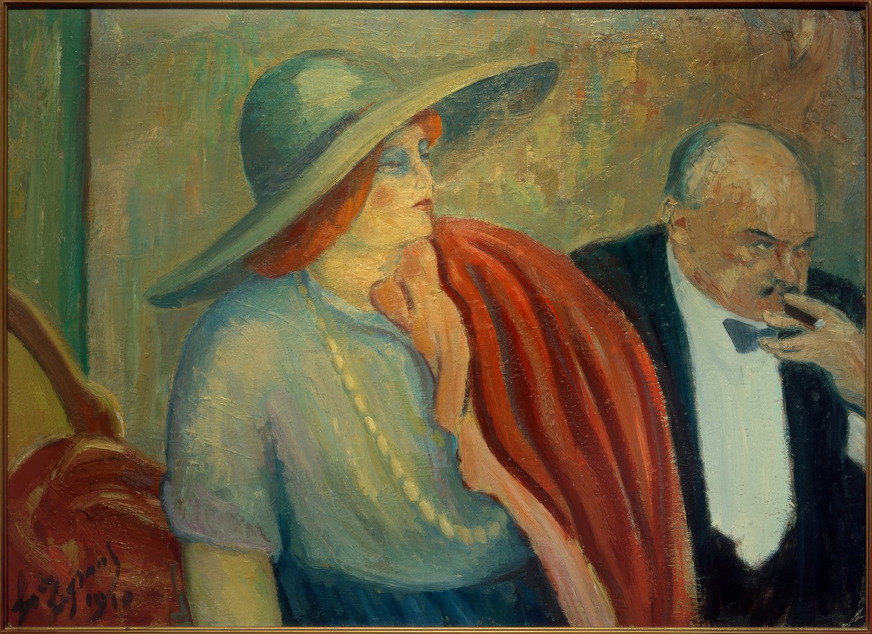 Pár a színházban alkotó: Louis Legrand
