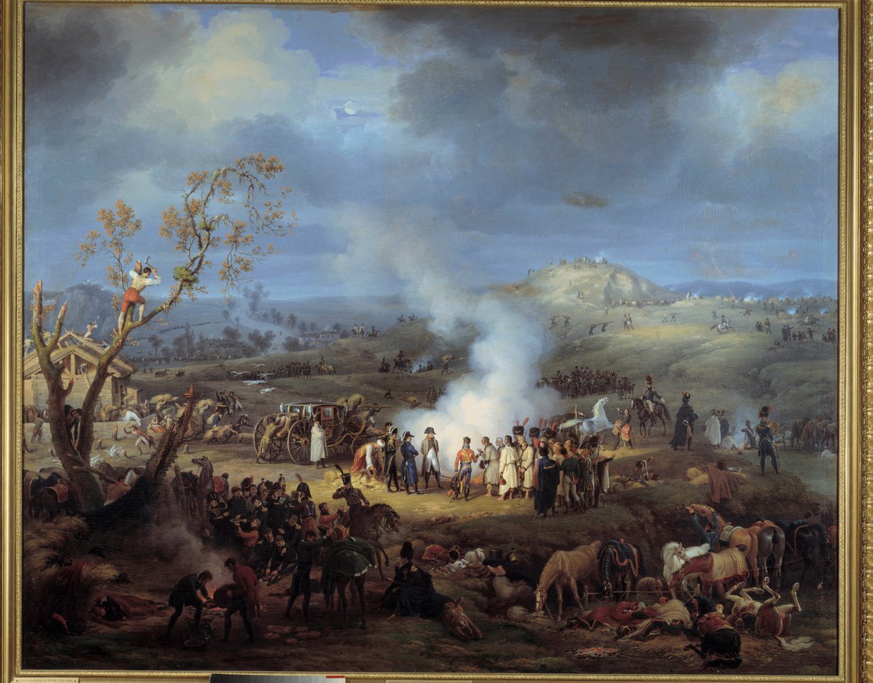 Bivouac de Napoleon I. az austerlitzi csata előestéjén, 1805. december 1-jén. Louis Francois Lejeune (1775-1848) festménye alkotó: Louis Lejeune
