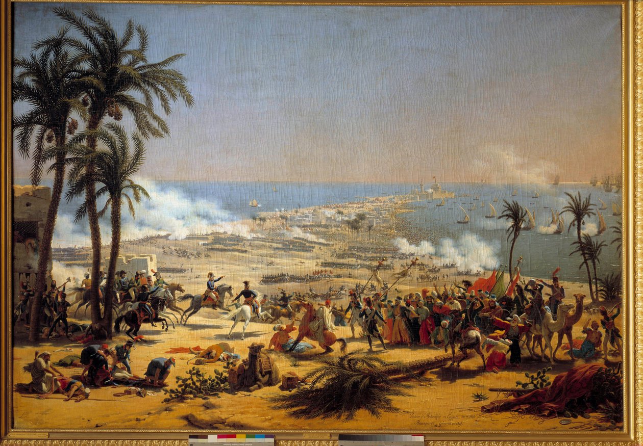 Egyiptom hadjárata (expedíciója) (1798-1801): "" Az aboukiri csata (július 25. alkotó: Louis Lejeune