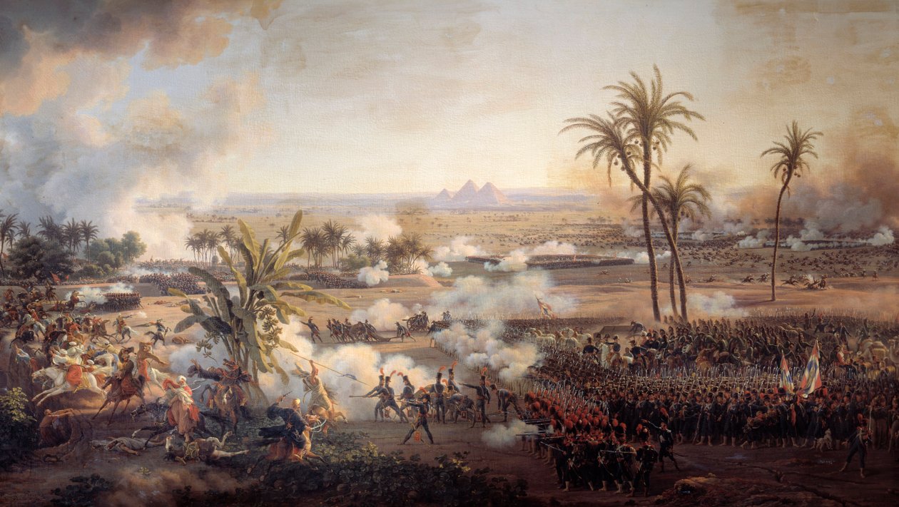 Egyiptom hadjárata (expedíciója) (1798-1801): "" A piramisok csata, július 21. alkotó: Louis Lejeune
