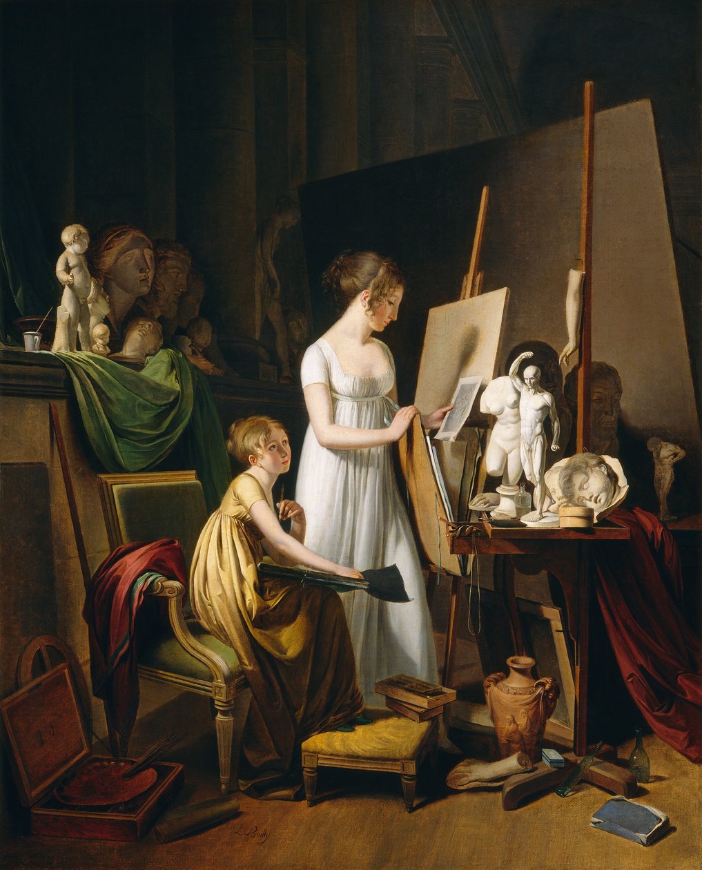 Egy festőstúdió alkotó: Louis Leopold Boilly