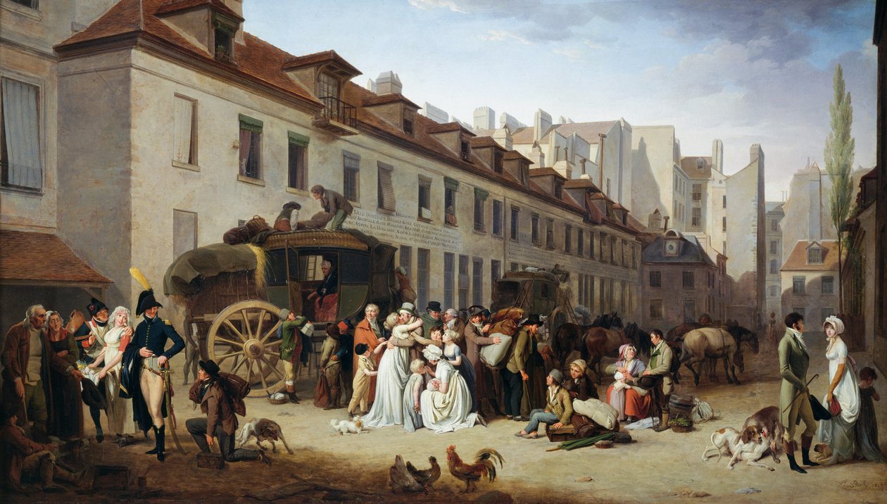 A postakocsi érkezése a Messageries udvarába alkotó: Louis Leopold Boilly