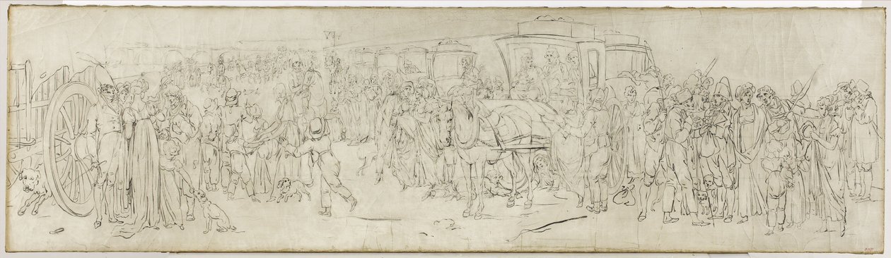 Kakukkok a Quai des Tuileriákon, 1805 körül (ecset, tinta, vászon) alkotó: Louis Leopold Boilly