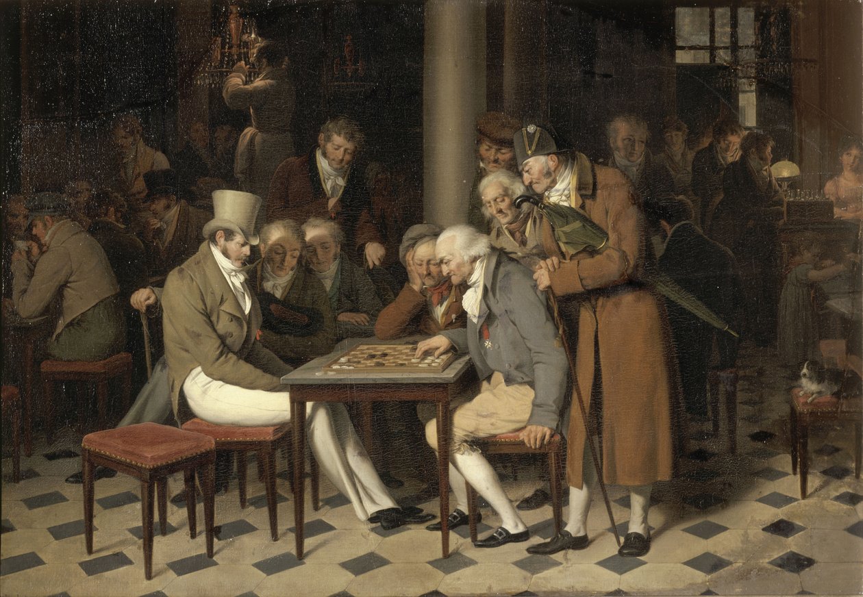 La partie de dames kávézó belseje a Lamblin kávézóban a Palais-Royalban alkotó: Louis Leopold Boilly