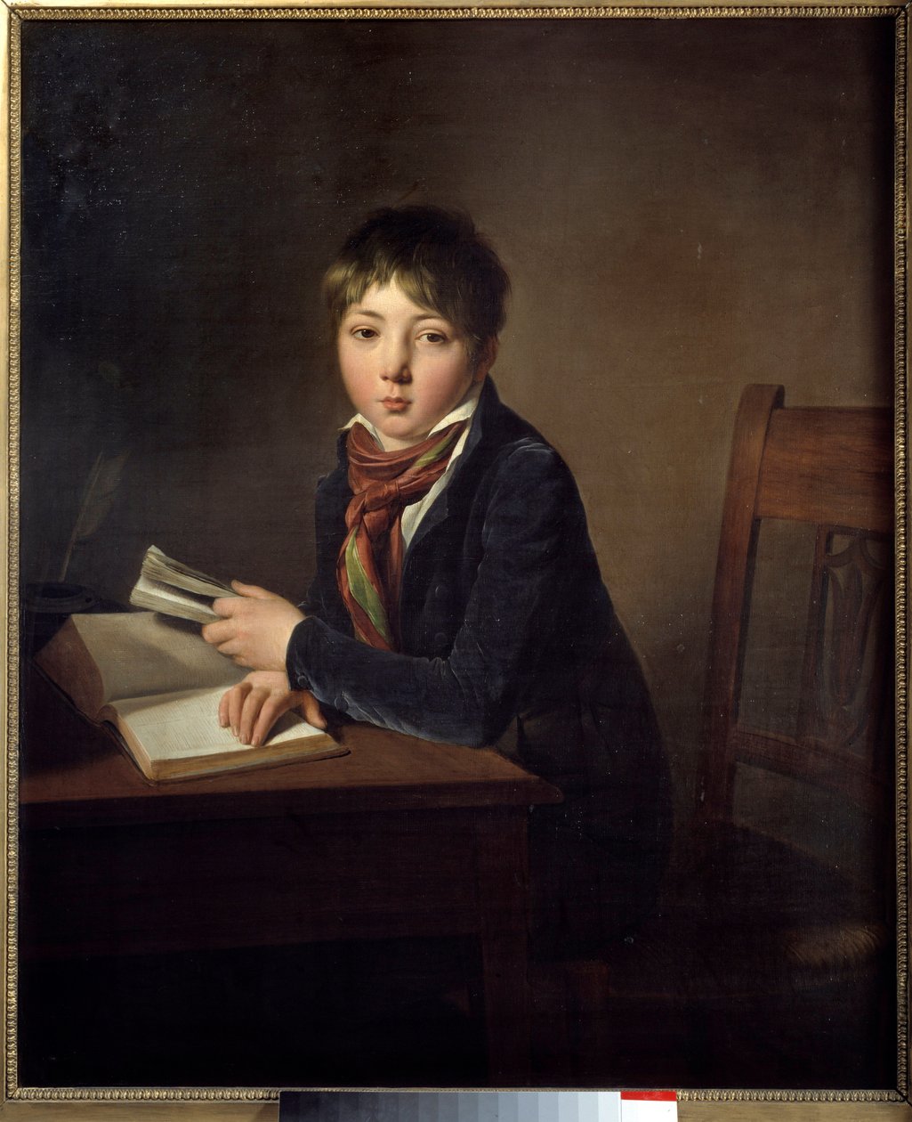Jules Boilly (1796-1874) gyermek könyv a kezében Louis Leopold Boilly (1761-1845) festménye 1808 V. 0,98x0,8 m Lille, Musee des Beaux Arts. alkotó: Louis Leopold Boilly