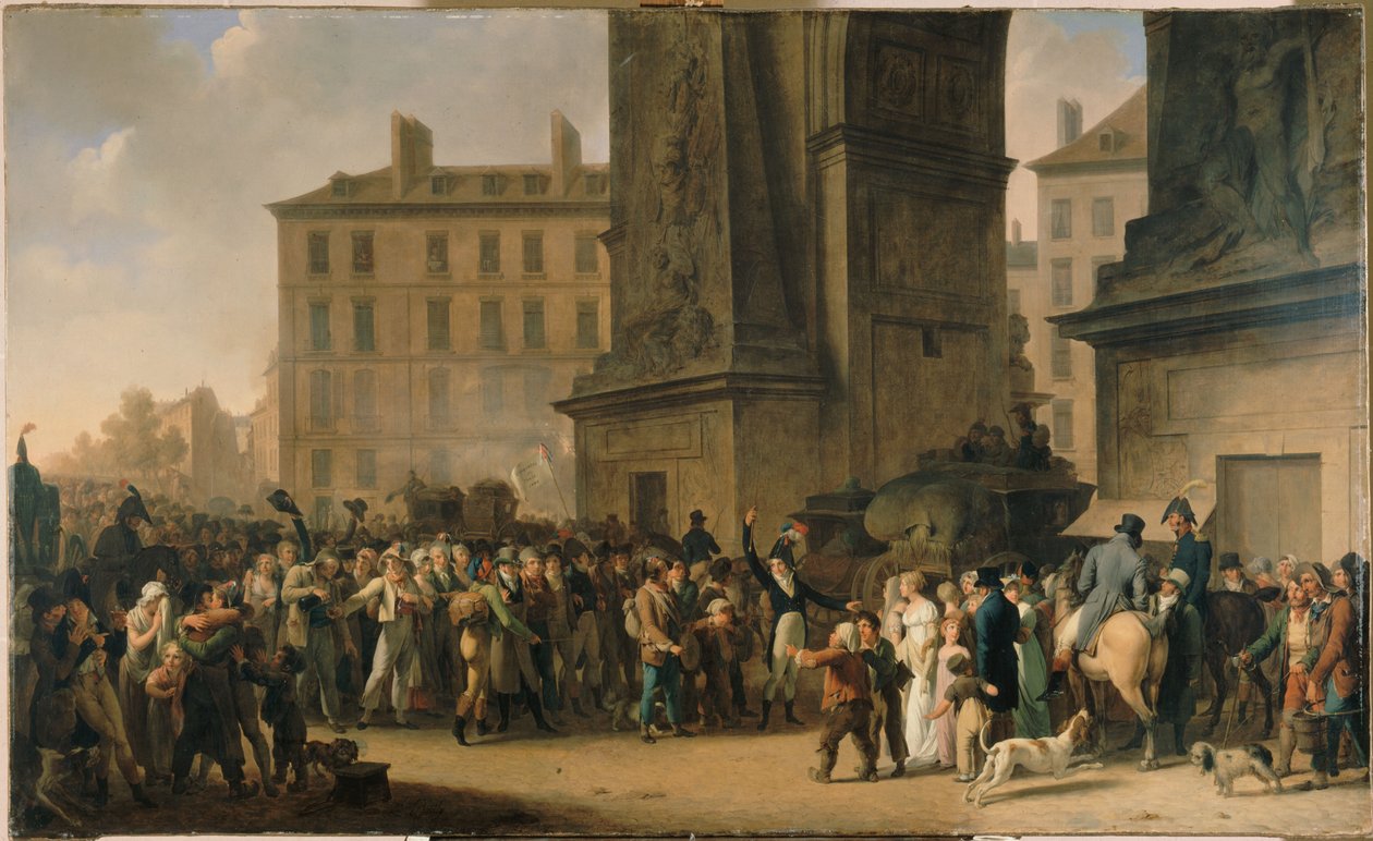 Az 1807-es újoncok felvonulása a Saint-Denis-kapu előtt alkotó: Louis Leopold Boilly