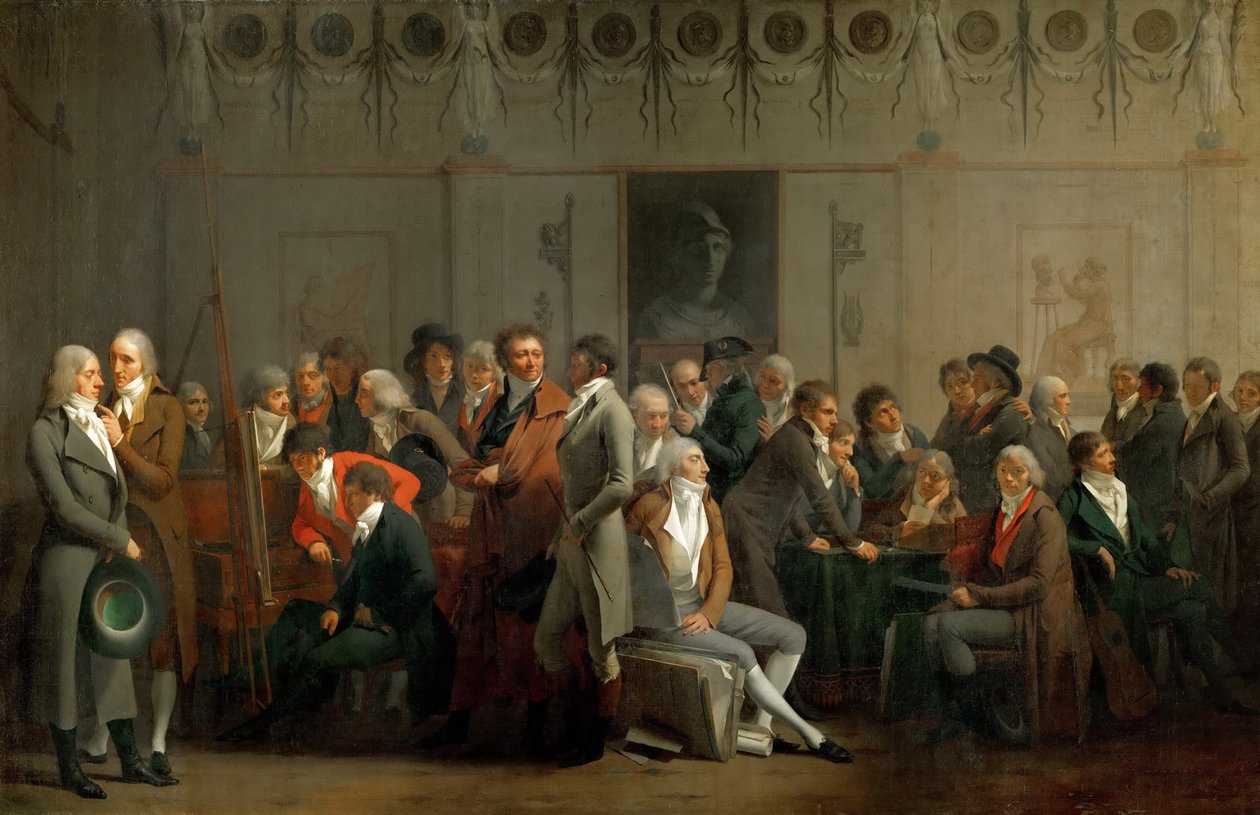 Művészek találkozója az Isabey Atelierben alkotó: Louis Leopold Boilly