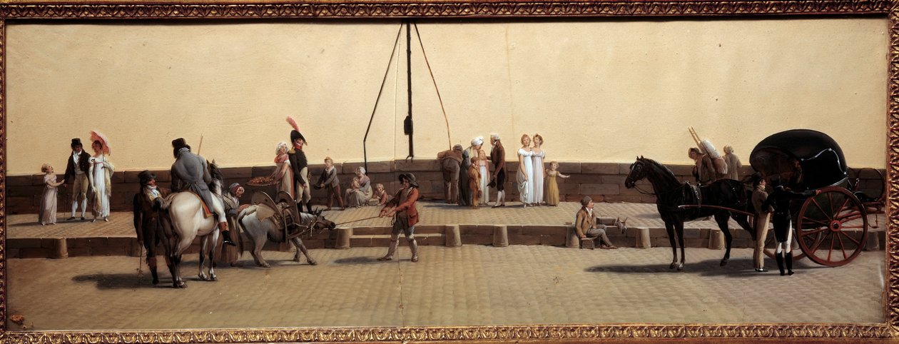 Passage du Pont Royal in Paris Louis Leopold Boilly (1761-1845) festménye 1800 V. 0,25x0,69 m Párizs, Carnavalet Múzeum. alkotó: Louis Leopold Boilly