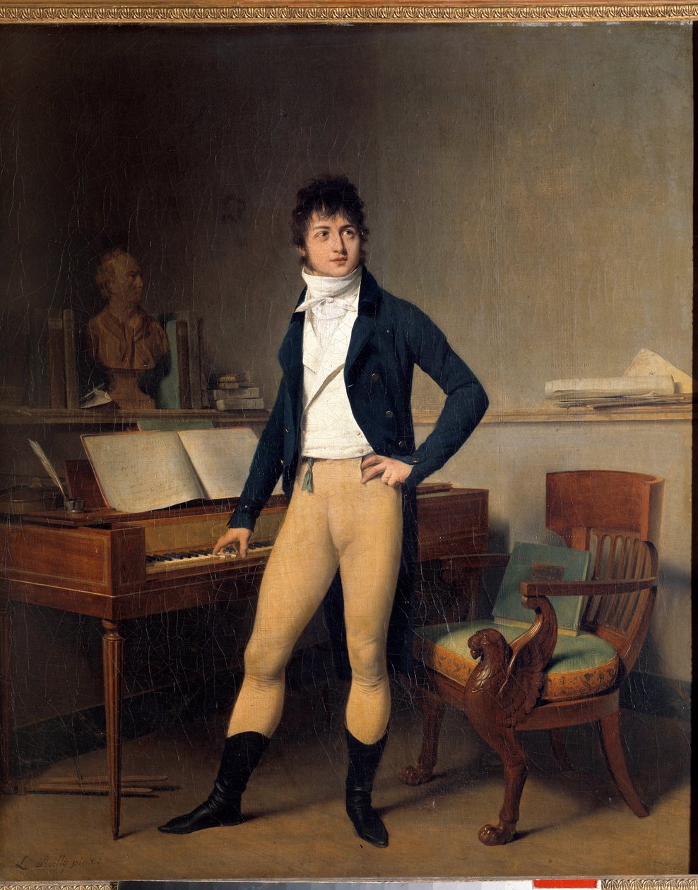 Francois Adrien Boieldieu (1755-1834) francia zeneszerző egészalakos portréja. Louis Leopold Boilly (1761-1845) festménye alkotó: Louis Leopold Boilly