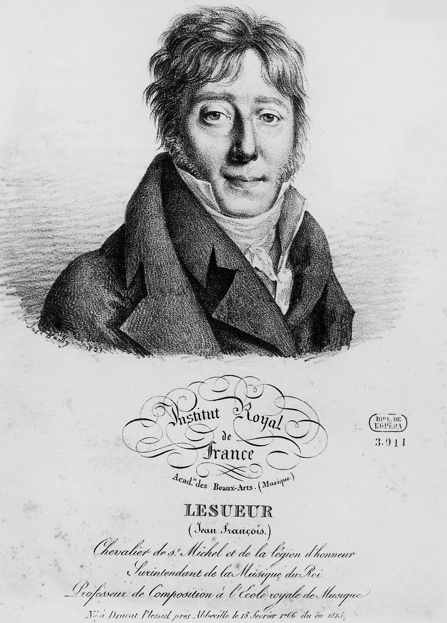 Jean-Francois Lesueur (1760-1837) francia zeneszerző portréja, Louis-Leopold Boilly (1761-1845) metszete alkotó: Louis Leopold Boilly