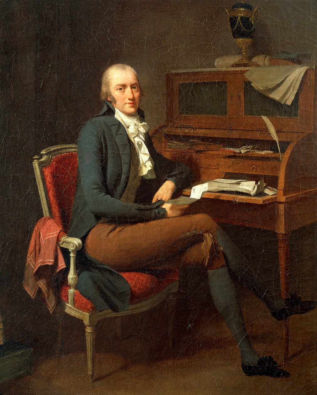 Az íróasztalánál ülő férfi portréja – Louis Leopold Boilly alkotó: Louis Leopold Boilly