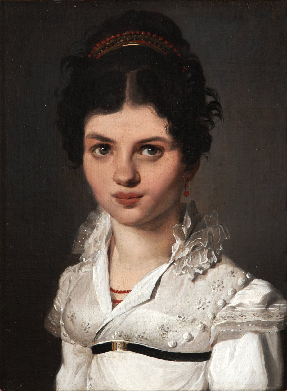 Diadémos nő portréja alkotó: Louis Leopold Boilly