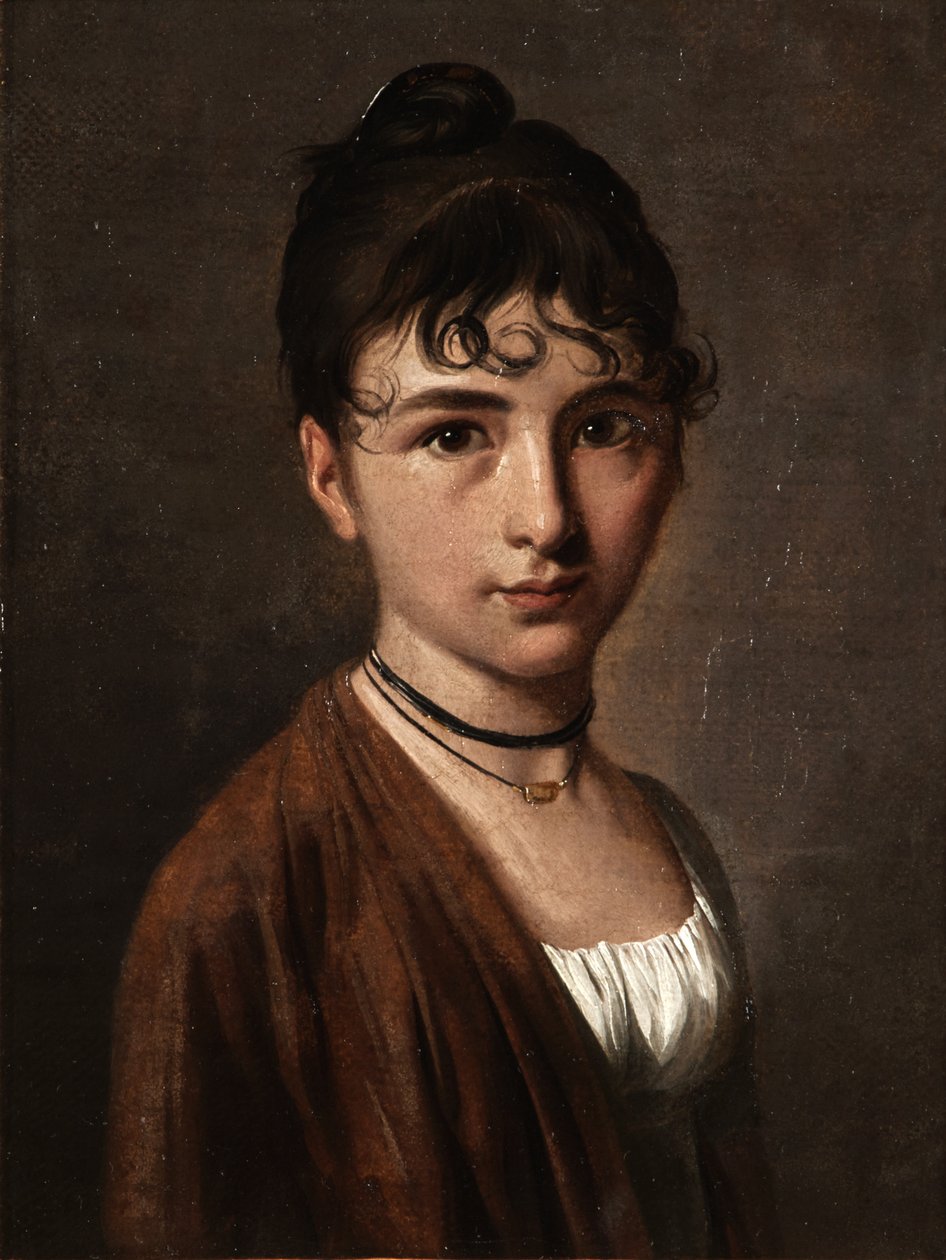 Nyakláncot viselő fiatal nő portréja alkotó: Louis Leopold Boilly