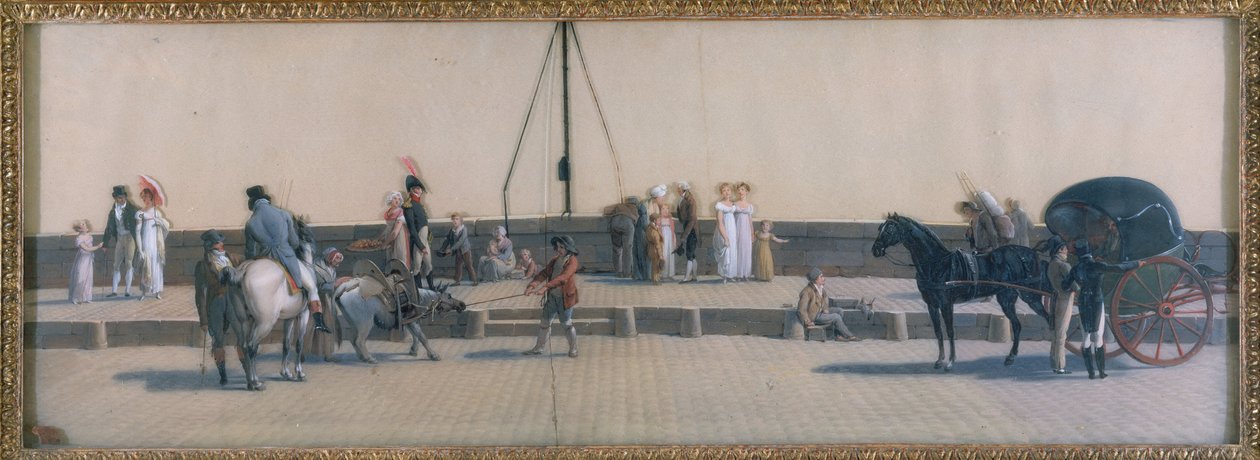 Royal Bridge Passage, 1800 körül (olaj, üveg) alkotó: Louis Leopold Boilly