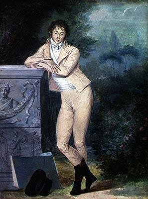 Önarckép a kertben (guache papíron) alkotó: Louis Leopold Boilly