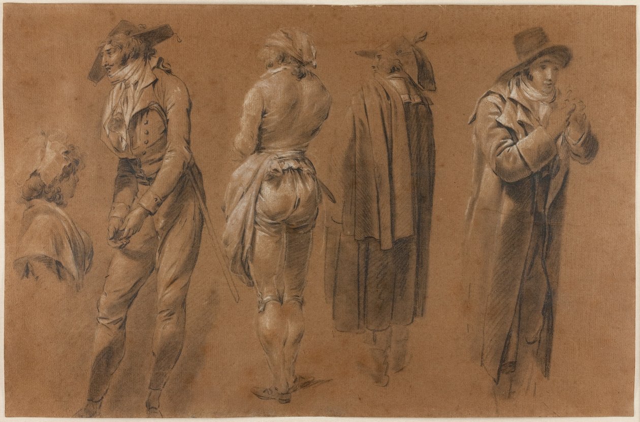 Tanulmány a spekulánsoknak a Palais Royalban alkotó: Louis Leopold Boilly