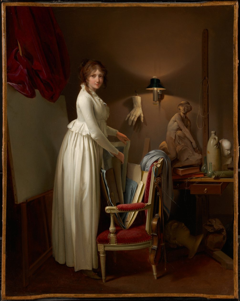 A művész felesége a műtermében alkotó: Louis Leopold Boilly