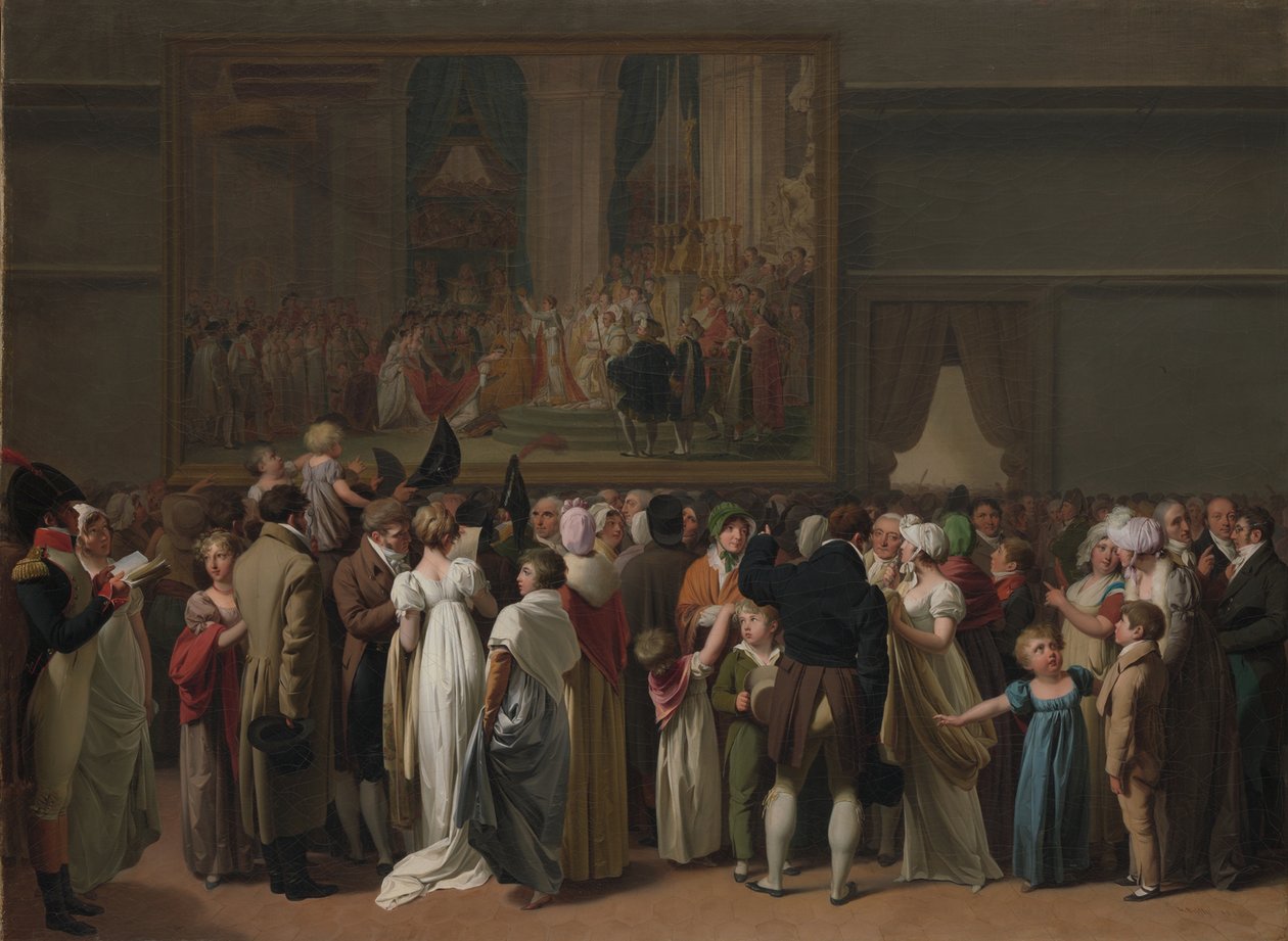 David „koronázása” nyilvános megtekintése a Louvre-ban alkotó: Louis Leopold Boilly