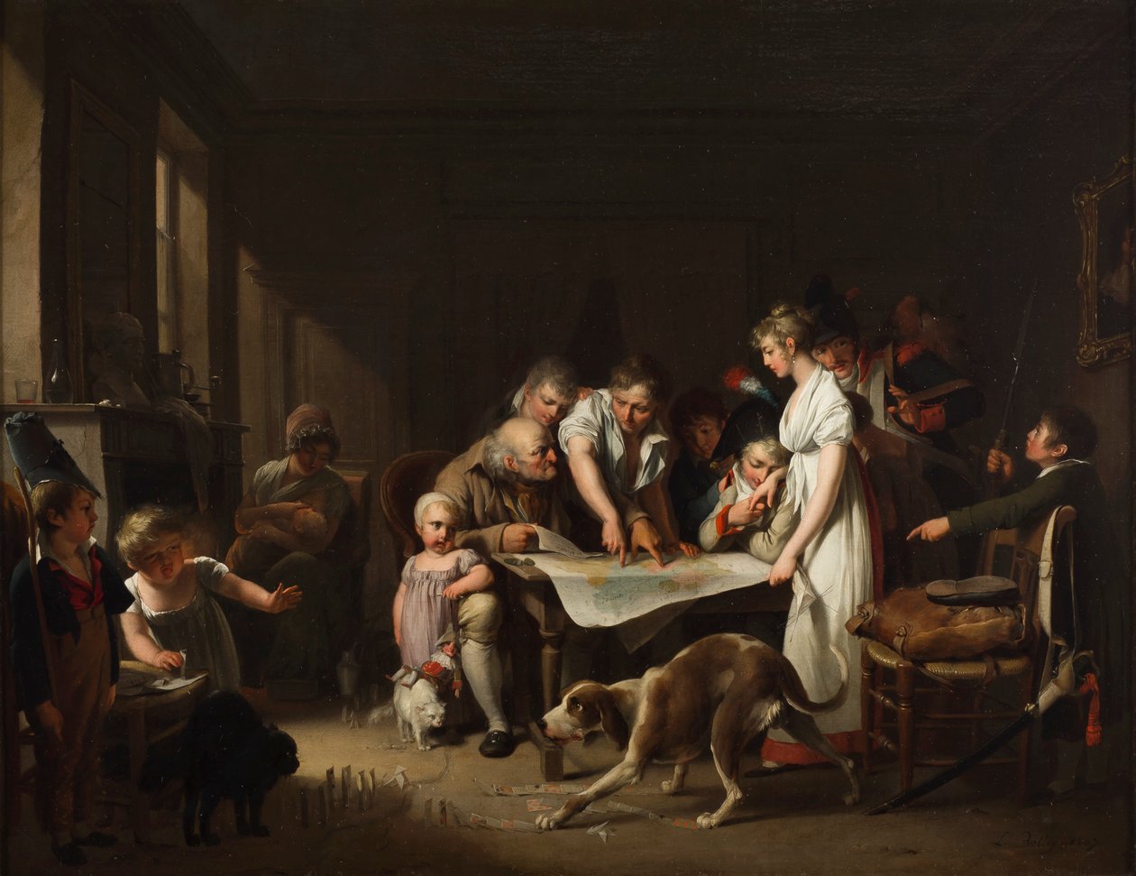 A Nagy Hadsereg Értesítőjének felolvasása alkotó: Louis Leopold Boilly