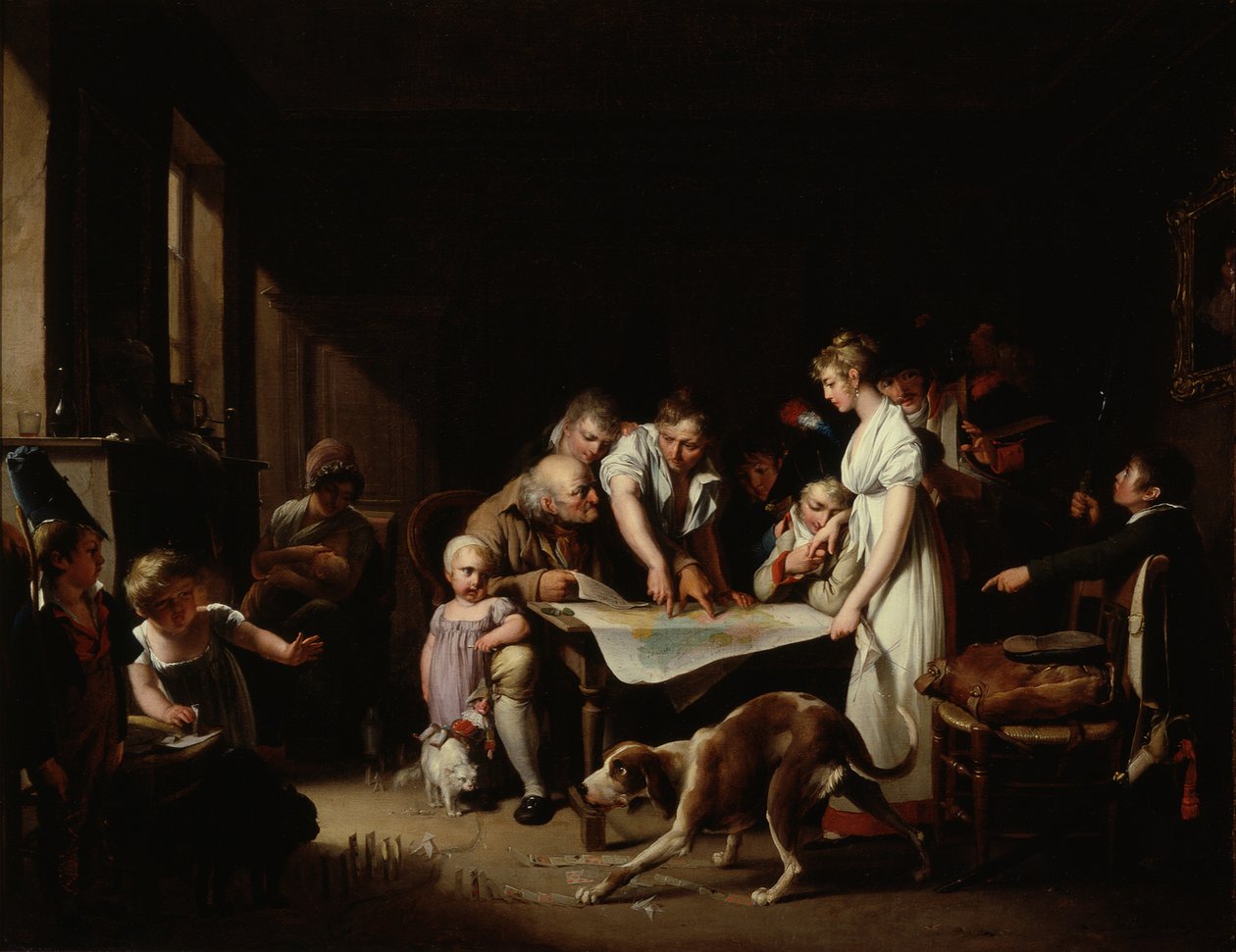 A Nagy Hadsereg Bulletinjének olvasása alkotó: Louis Leopold Boilly