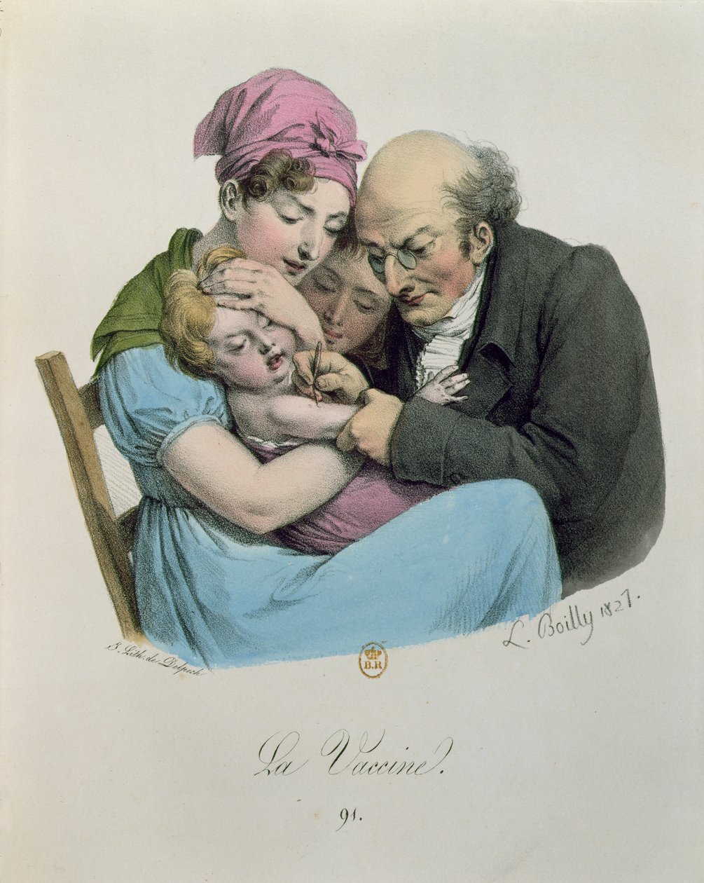 A vakcina, metszett: Francois Seraphin Delpech (1778-1825) 1827 alkotó: Louis Leopold Boilly