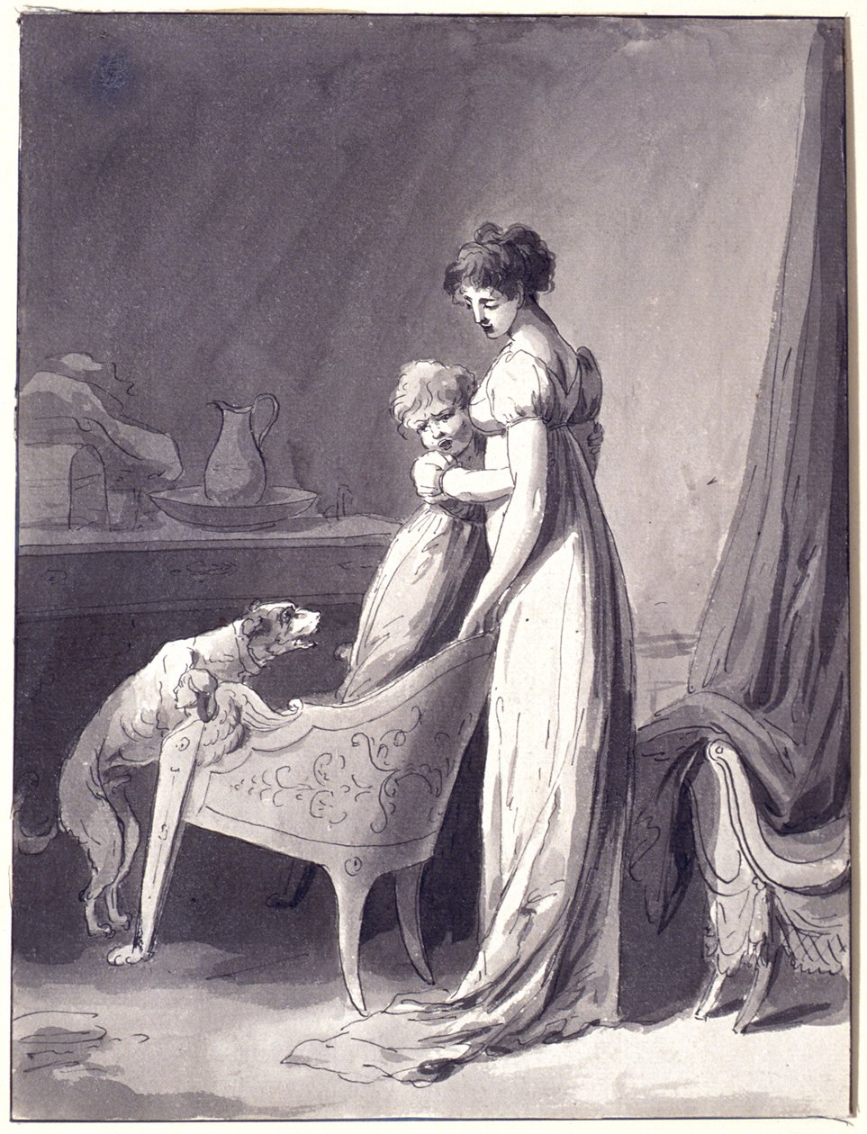 Nő gyermekkel és kutyával alkotó: Louis Leopold Boilly