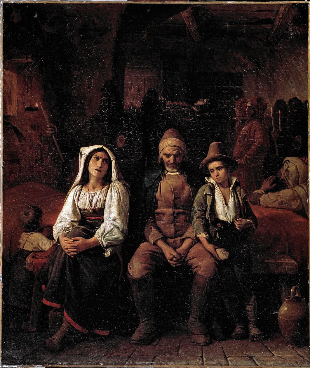 Temetés a római vidéken Louis Leopold Robert (1794-1835) festménye - Genes Galleria d