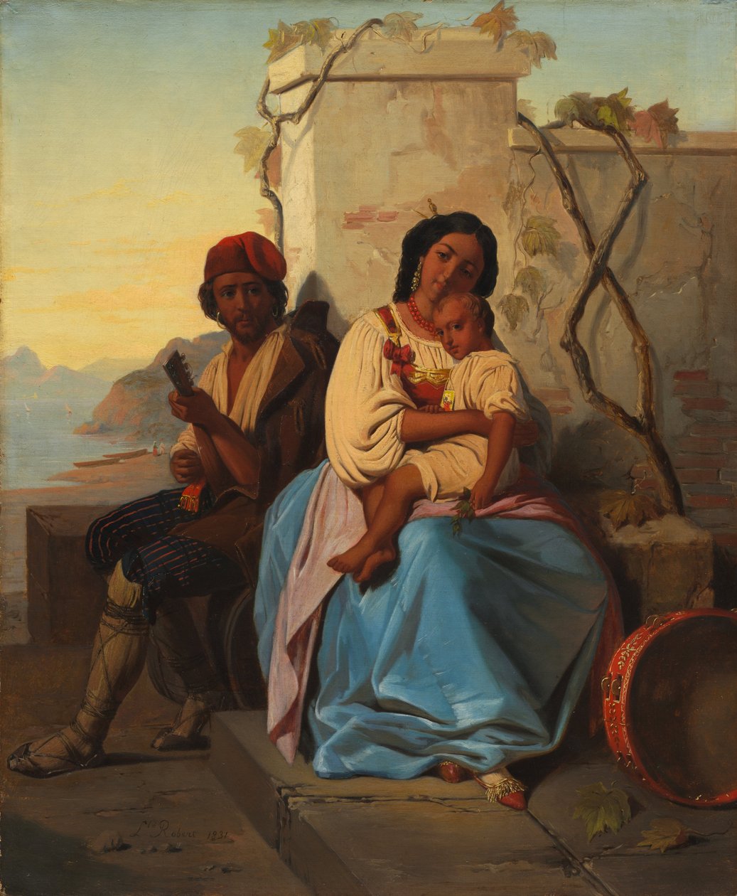 Olasz jelenet (olaj, szövet) alkotó: Louis Leopold Robert