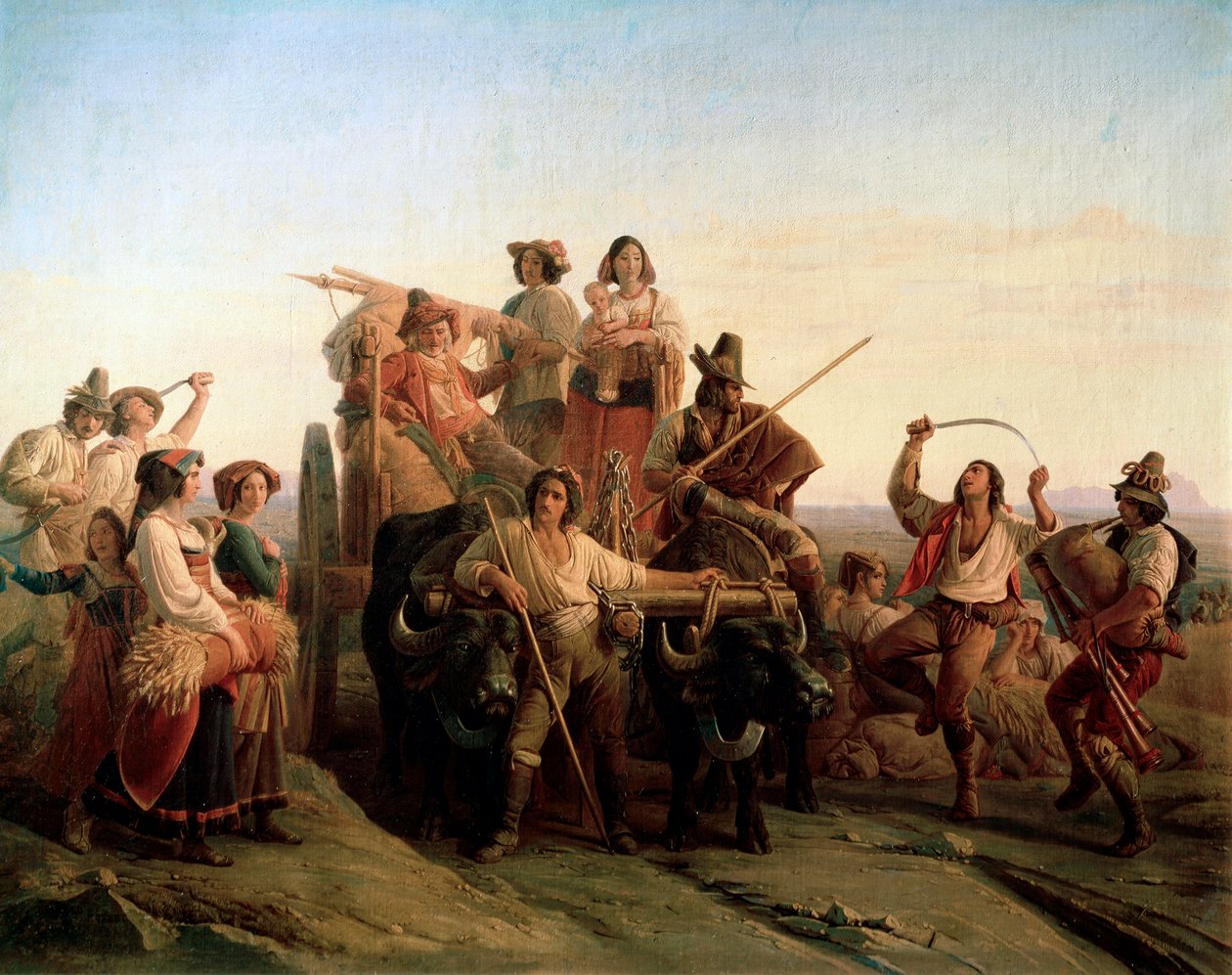 Az aratógépek érkezése a Pontine-mocsarakba, 1833 alkotó: Louis Leopold Robert