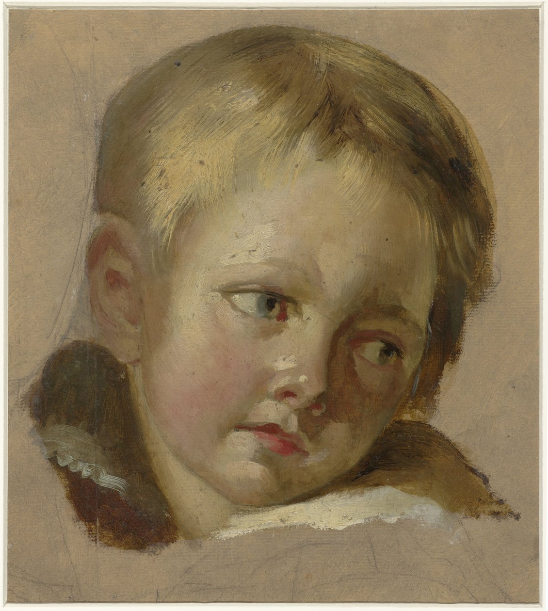Vázlat egy baba fejéről világosszőke hajjal alkotó: Louis Léopold Boilly (rejected attribution)