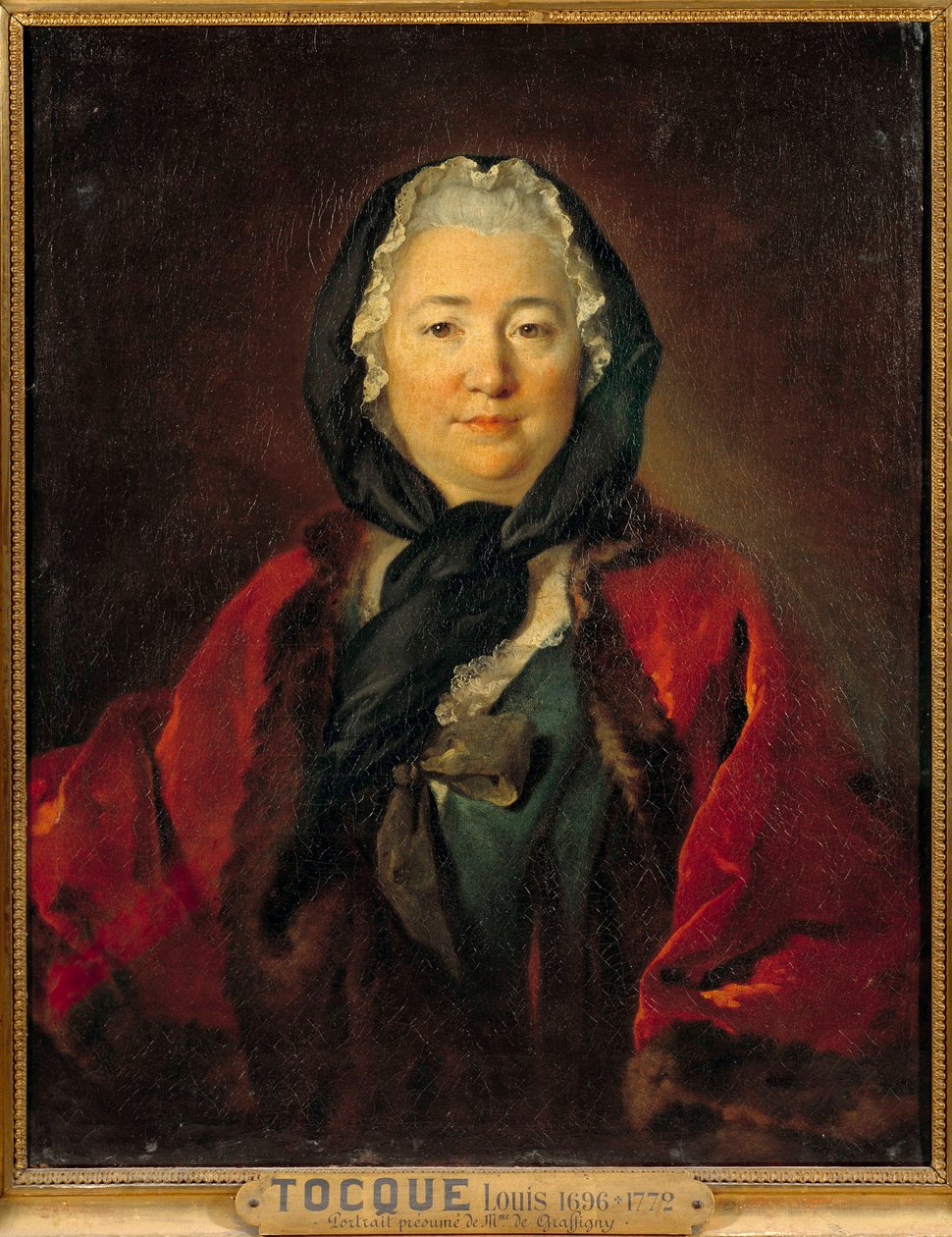 Madame de Graffigny (1695-1758) francia író feltételezett portréja Louis Tocque festménye (1696-1772) 18. század V. 0,81x0,65 m alkotó: Louis Tocqué