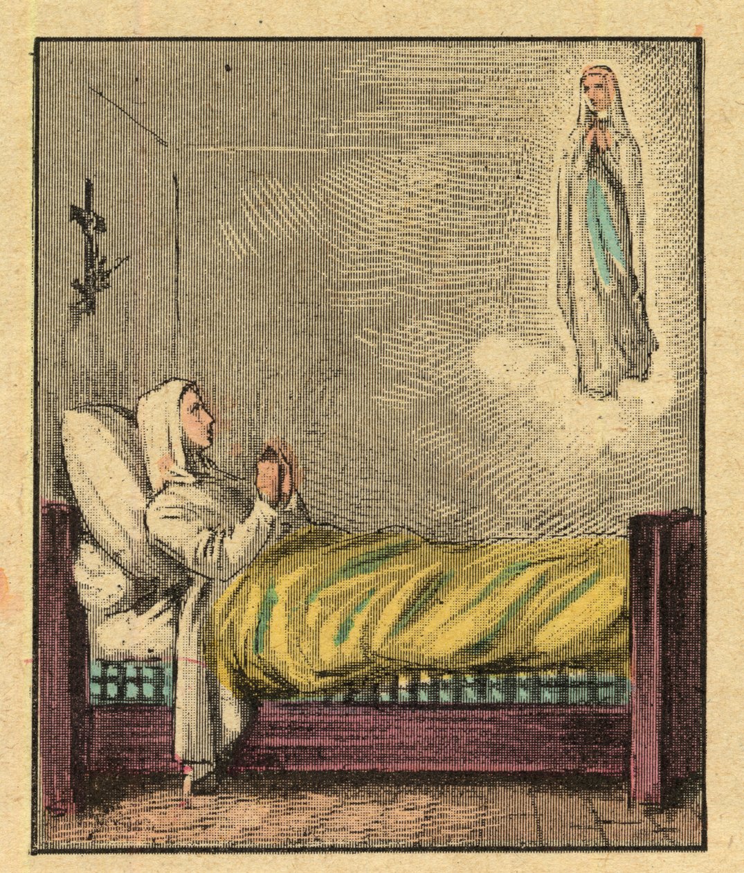 Bernadette Soubirous (1844-1879) - Metszet a „” vallástanításból szemmel. Wonderful Album”, Louis Maitrejean és Georget Ramond - Franciaország 1910 alkotó: Louis Maitrejean
