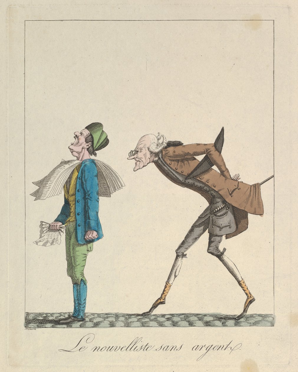 Le Nouvelliste Sans Argent, 1814. alkotó: Louis Maleuvre