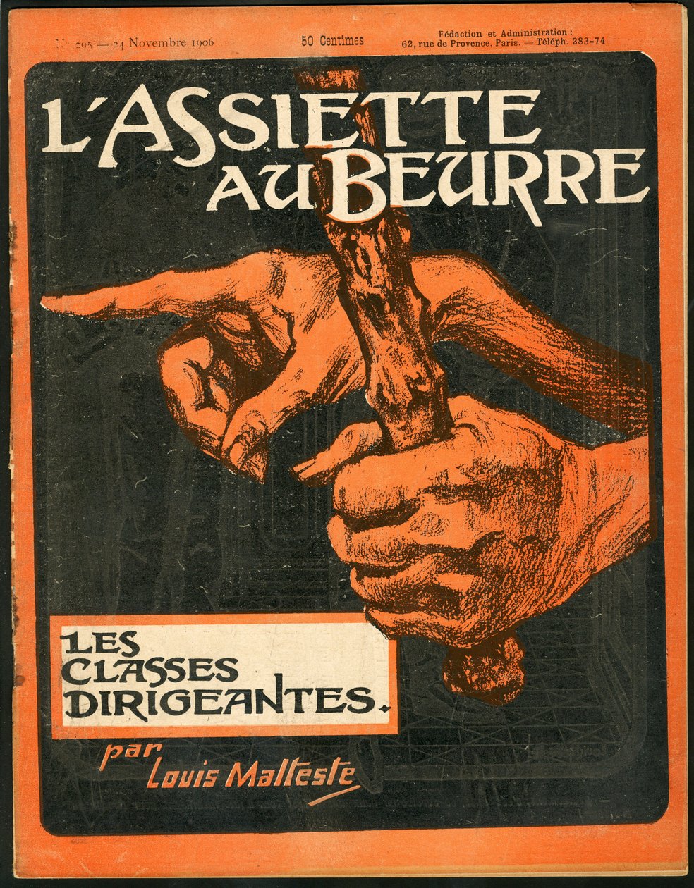 „” L’Plate au beurre” borítója, 295. szám, Szatirikus színekben alkotó: Louis Malteste