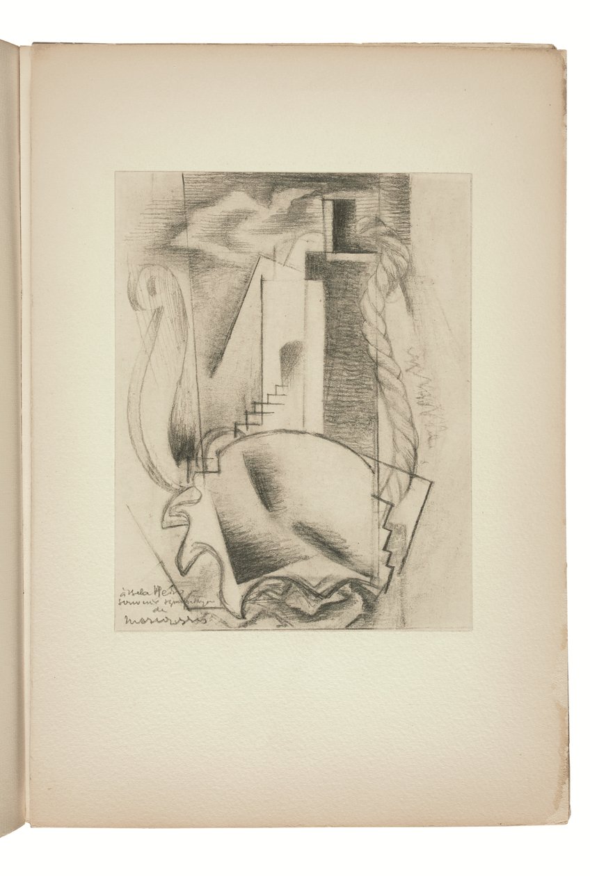 Oldal az Indicateur des chemins de cœur Párizsból, kiadó: Jeanne Bucher alkotó: Louis Marcoussis