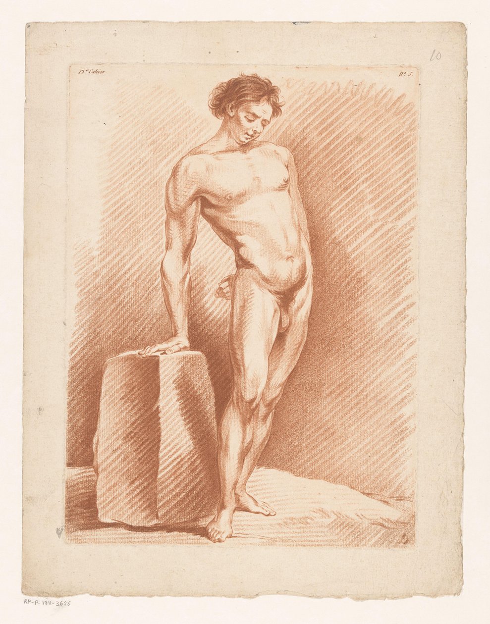 Férfi akt mellett egy blokk alkotó: Louis Marin Bonnet (possibly)