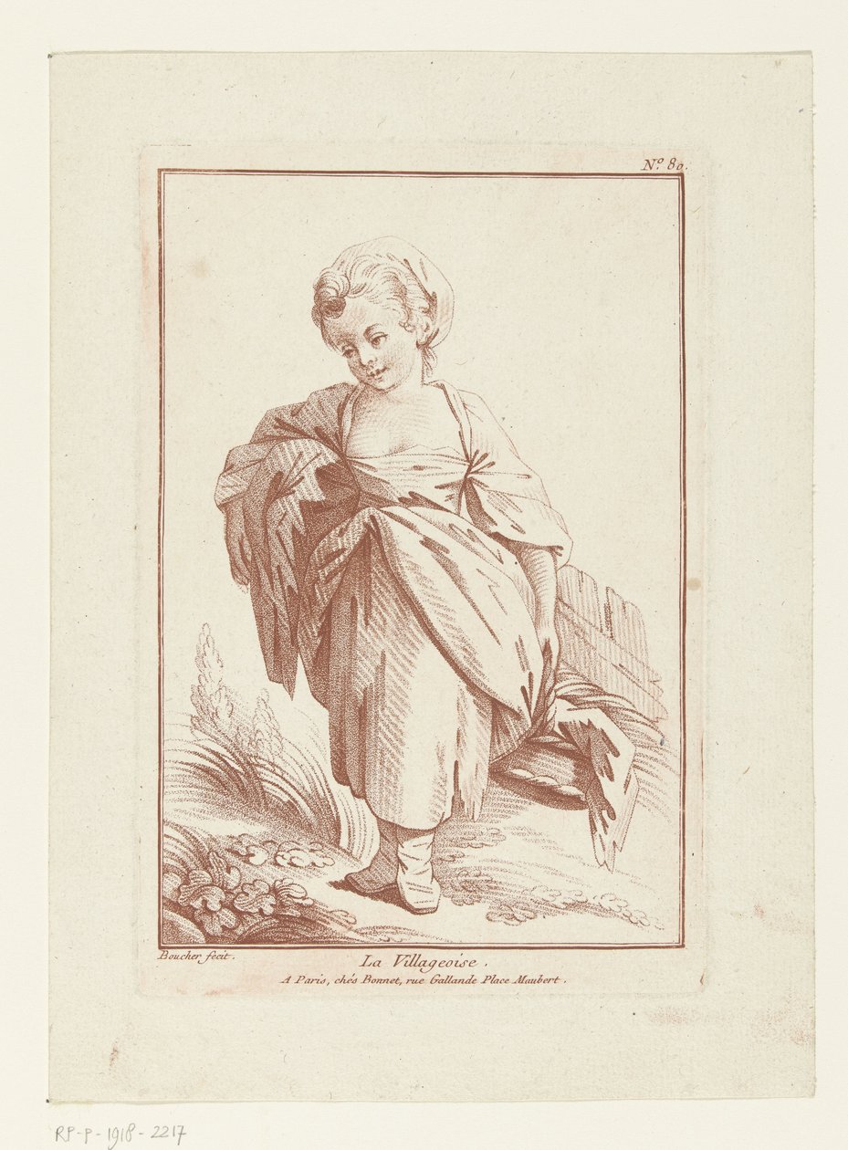 Dorpsmeisje La Villageoise (cím a tárgyon) alkotó: Louis Marin Bonnet