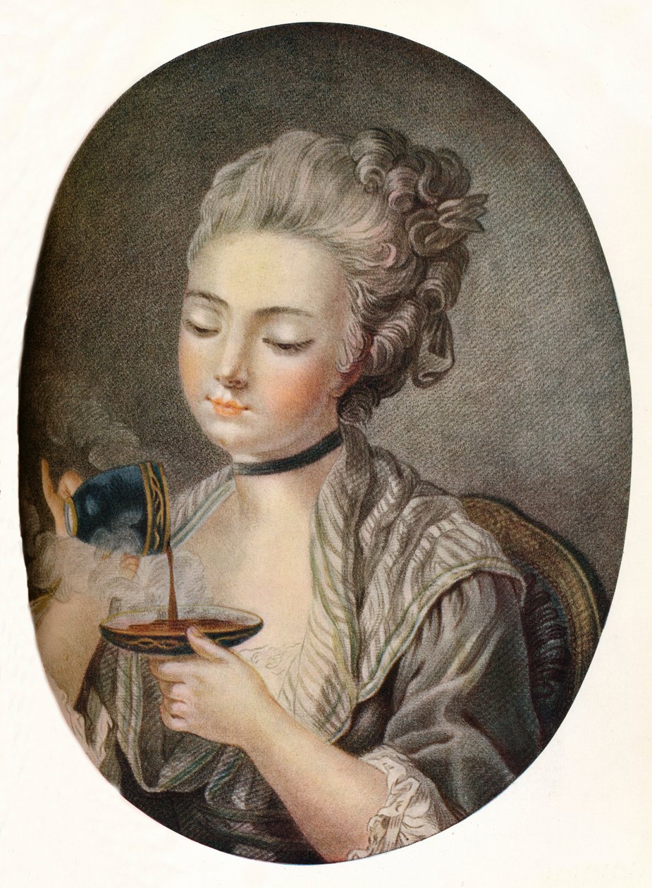 Lány kávézik, c1774 alkotó: Louis Marin Bonnet