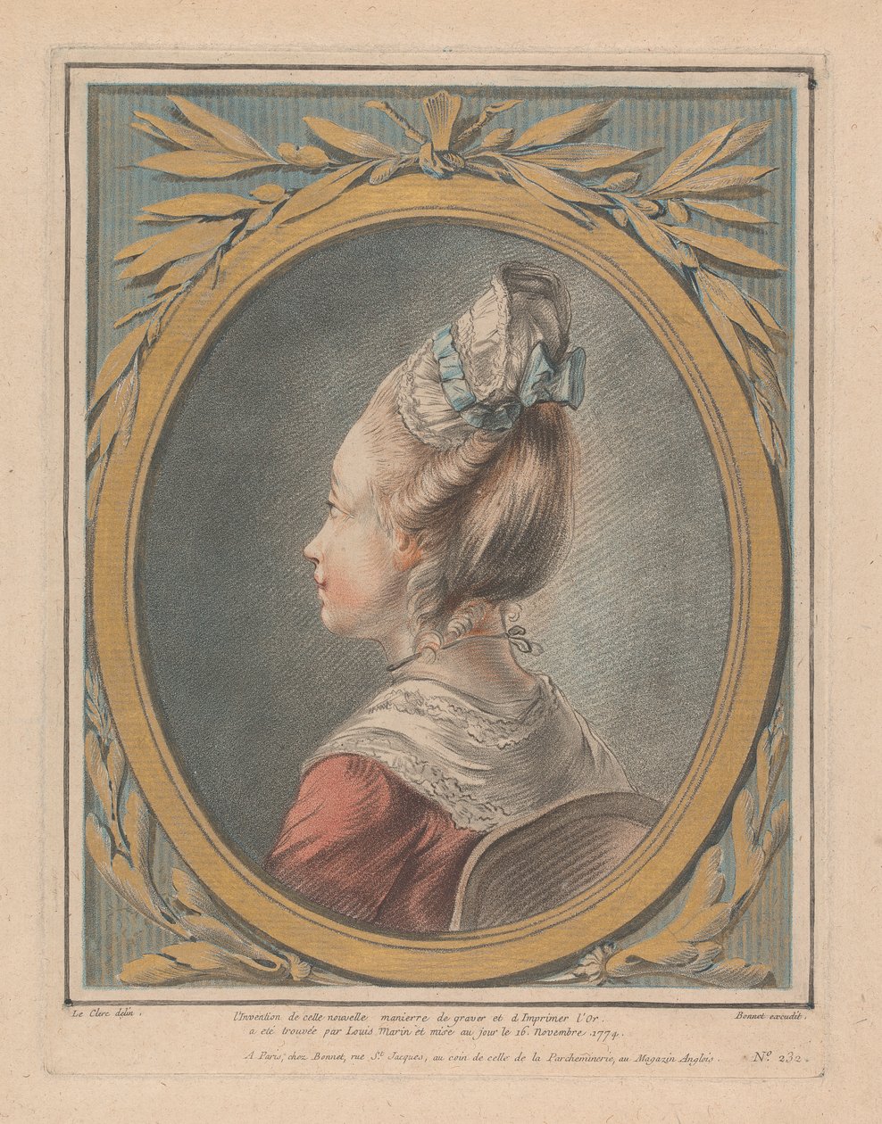Egy fiatal lány feje balra fordult alkotó: Louis Marin Bonnet