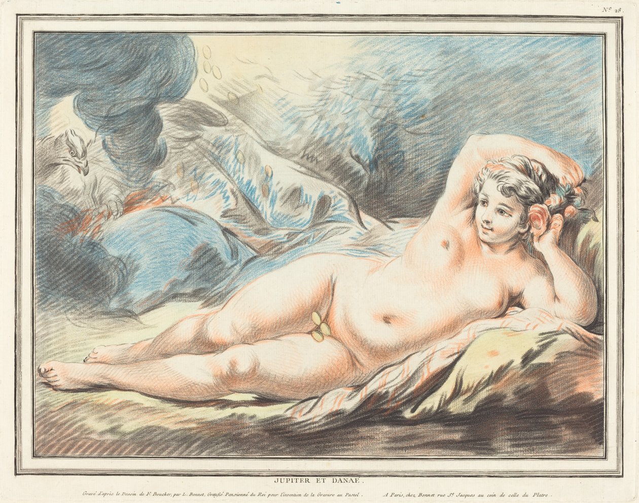 Jupiter és Danae, 1774. alkotó: Louis Marin Bonnet