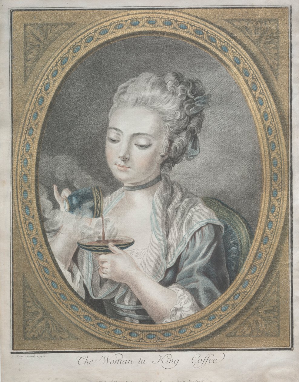 A kávézó nő, 1774. alkotó: Louis Marin Bonnet