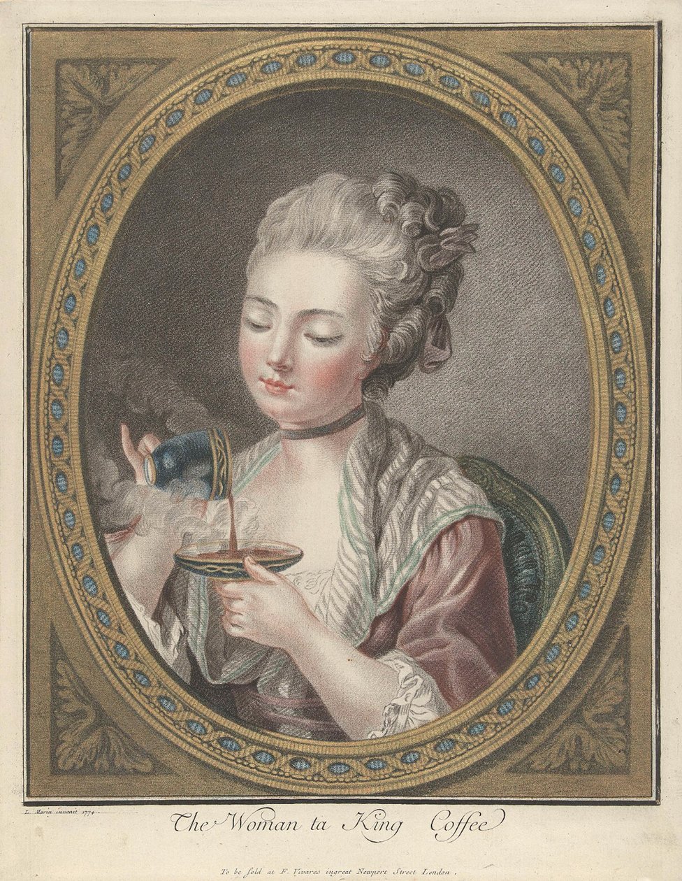 Nő kávézik alkotó: Louis Marin Bonnet