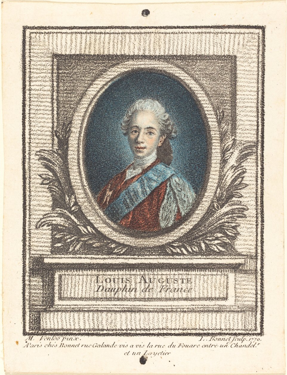 Louis-Auguste, a francia Dauphin alkotó: Louis Marin Bonnet after Louis Michel Van Loo