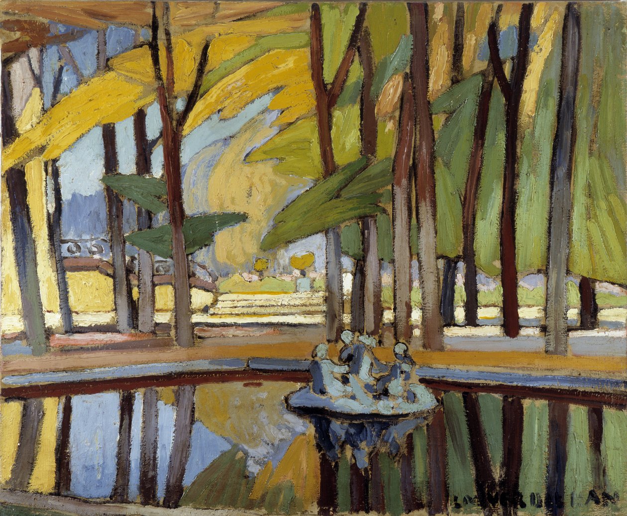 Medence a Versailles-i parkban Louis Mathieu Verdilhan festménye (1875-1928) 20. század Kötelező megemlítés: Gyűjtemény alapítványi üdvözlete Provence, Marseille alkotó: Louis Mathieu Verdilhan