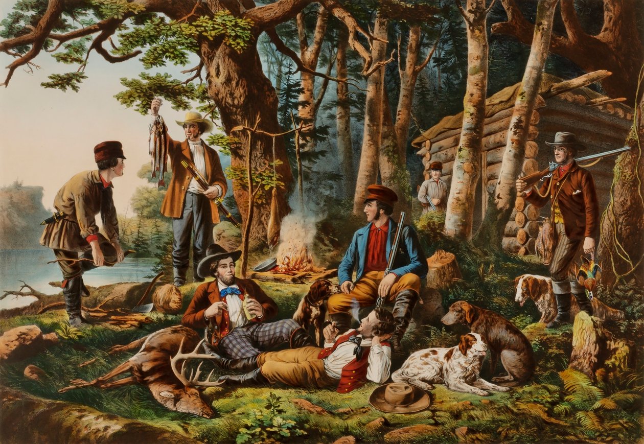 Kempingezés. "Néhányan a megfelelő fajtából" alkotó: Louis Maurer