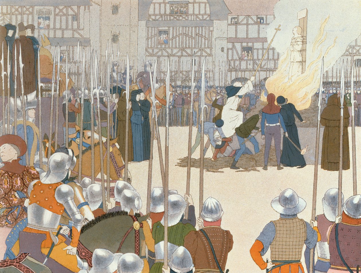 Jeanne of Arc a máglyán, illusztráció a „Jeanne d