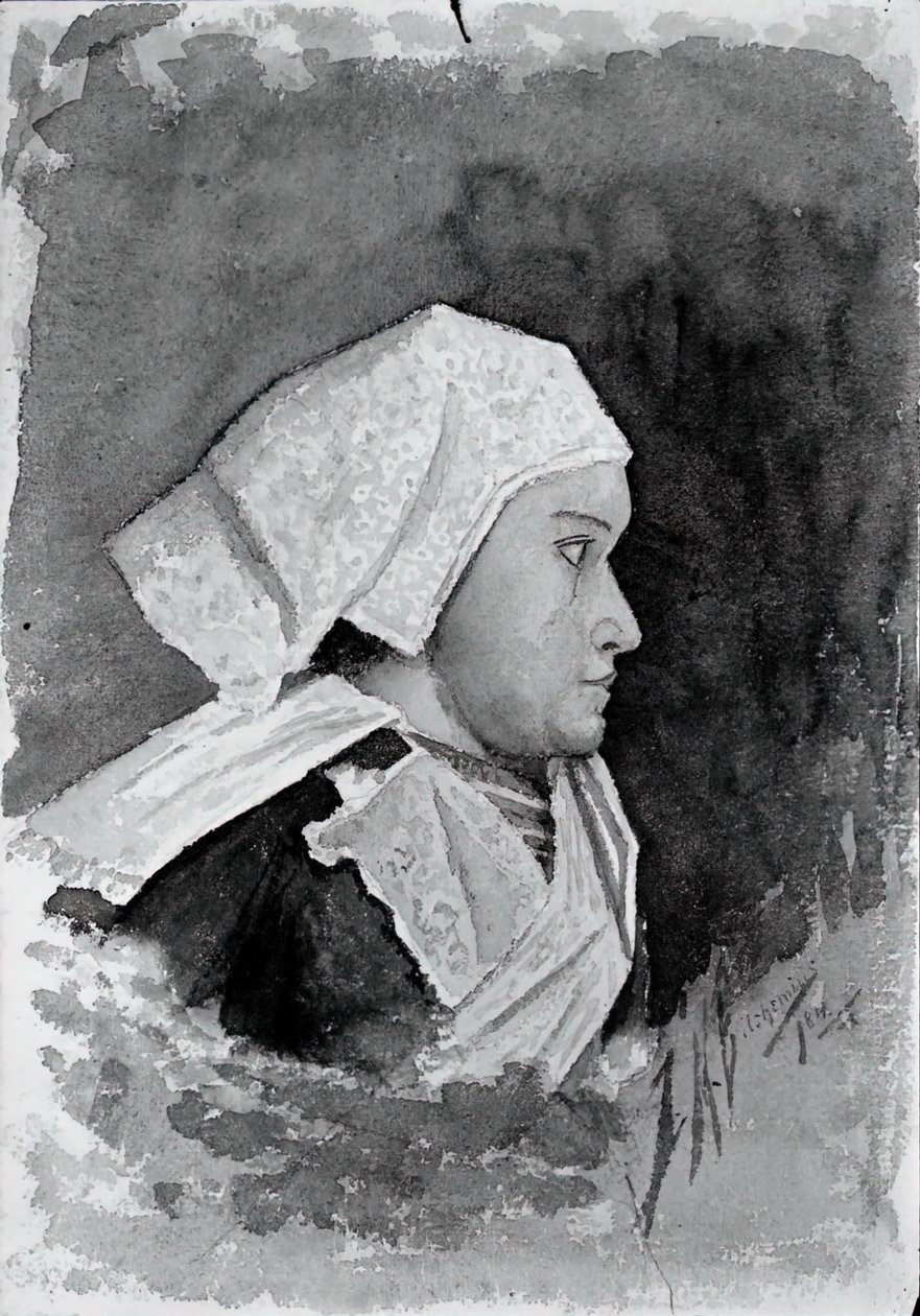 Bretagne-i parasztasszony, 1884. alkotó: Louis Michel Eilshemius