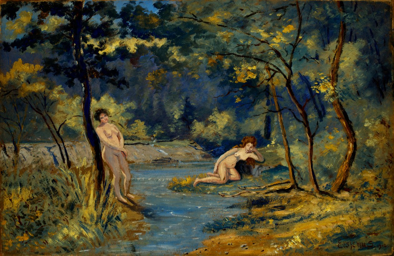 Álló és fekvő nimfák, 1908. alkotó: Louis Michel Eilshemius